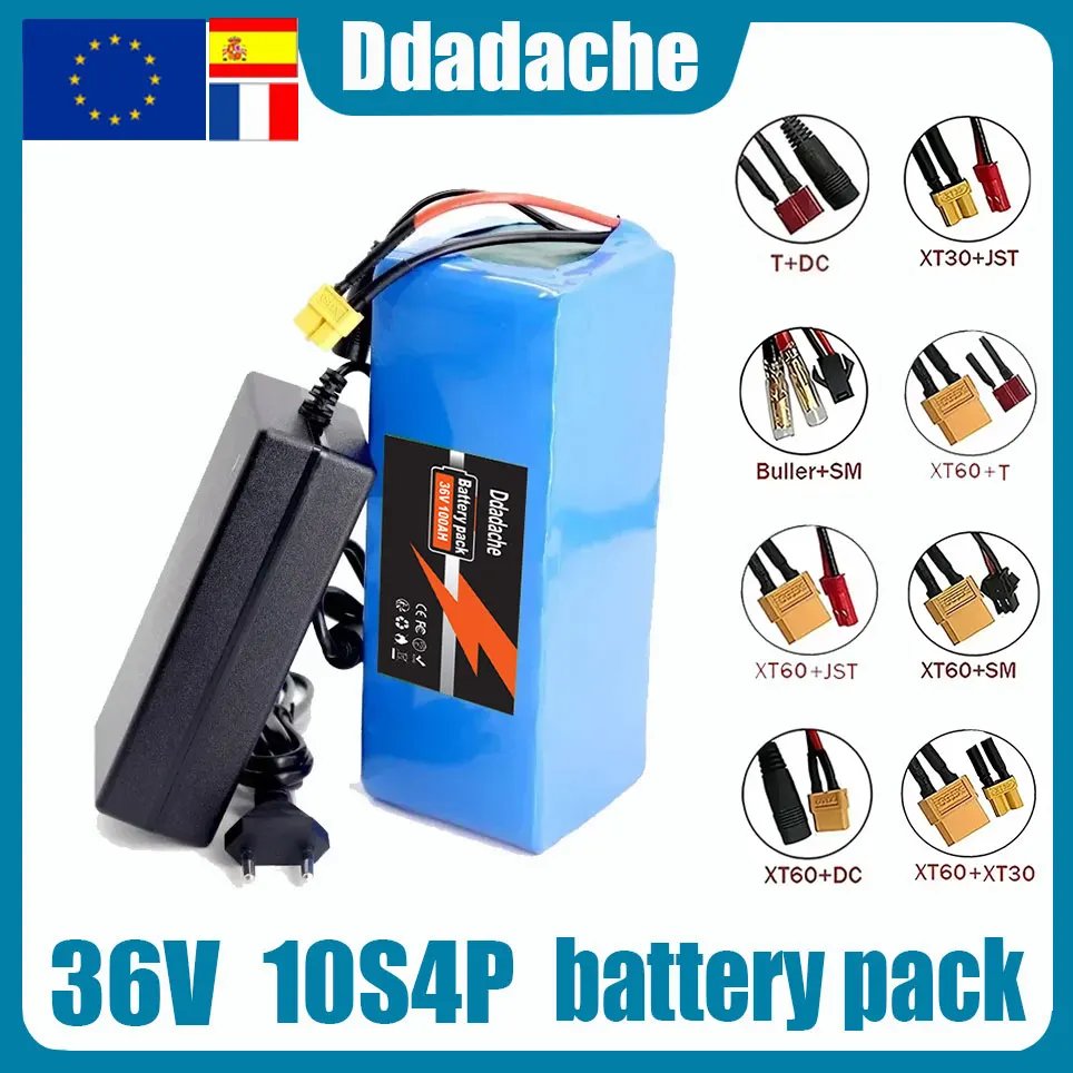 Nouveau 36V 100Ah 1000W 10S4P DC/T batterie Lithium-ion 100Ah pour 42v Scooter avec BMS