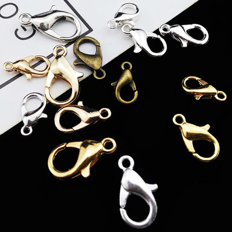 50pcs/lot Alloy Lobster Clasp Hooks 9Colors Jewelry Findings for DIY Jewelry Making Accessories Necklace Bracelet Chain Supplies