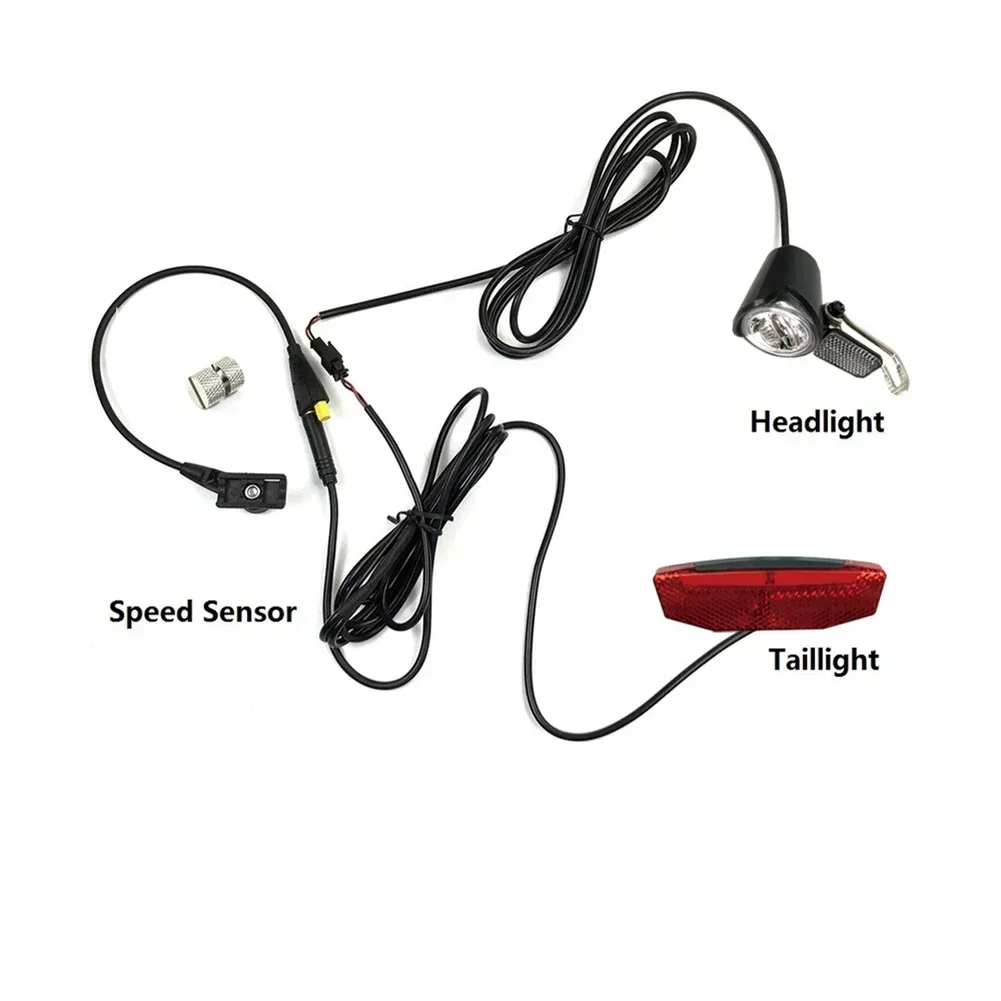 Soverup 6-60V Electric Bike Lights Headlight Taillight Speed Transmitter 180cm Cable For Tongsheng Tsdz2 Mid Drive Motor Bicycle