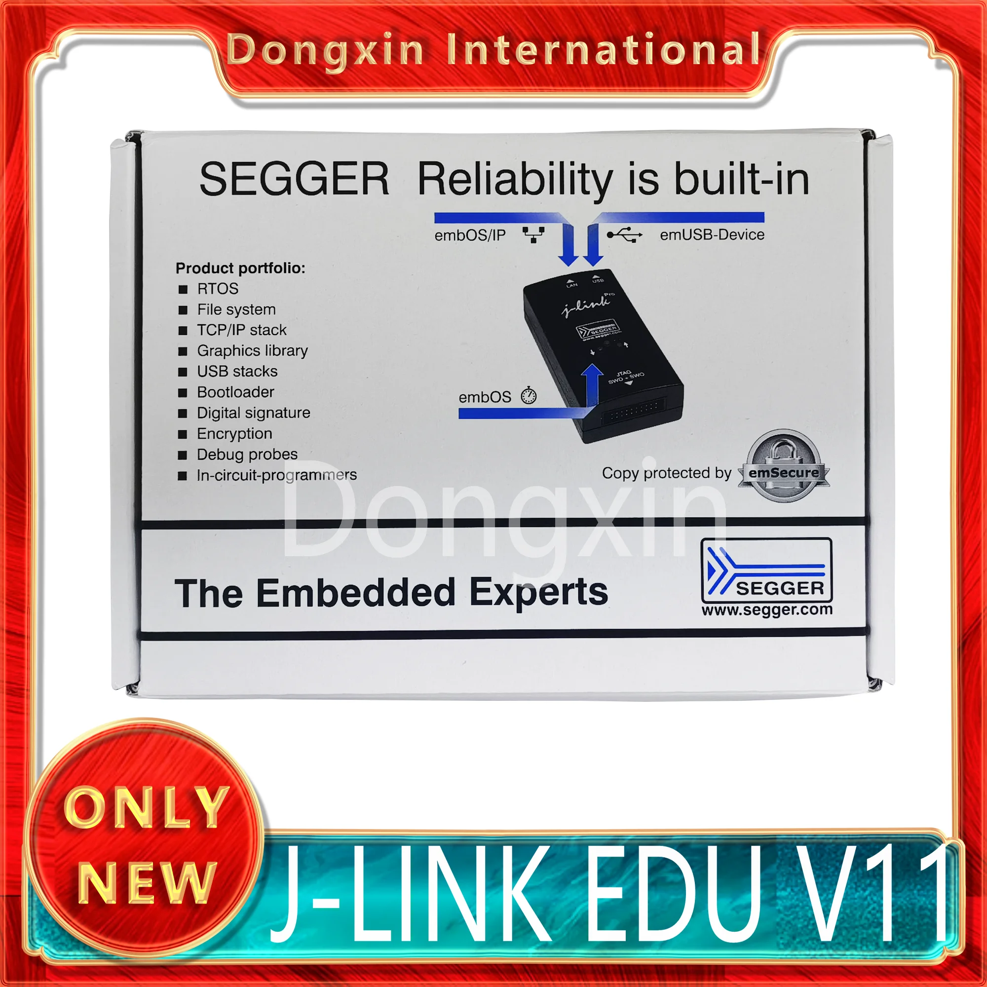 Original J-LINK EDU V11 8.08.90 German SEGGER genuine microcontroller simulation programmer