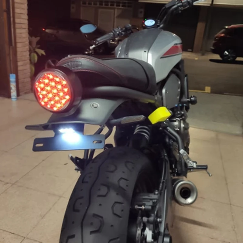 For Yamaha XSR700 XSR 700 2015-2020 Motorcycle Tail Tidy Fender Eliminator License Plate Holder Bracket With LED Light