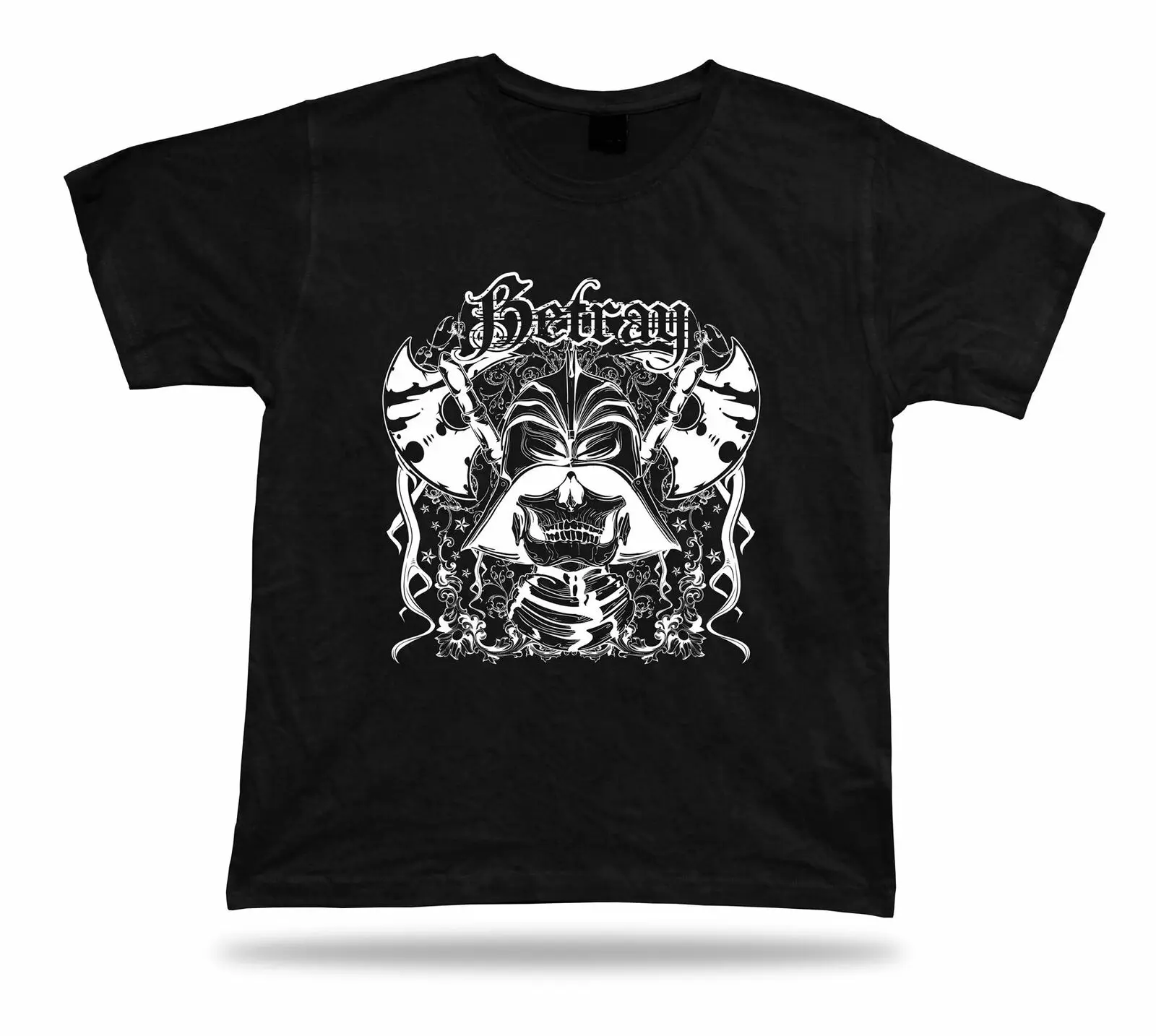 Camiseta con diseño de calavera y ejes, camisa con casco Medieval, regalo de cumpleaños