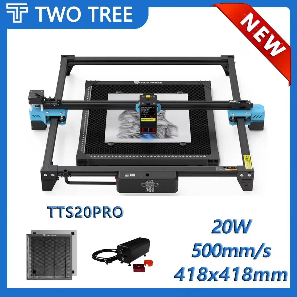 

Twotrees TTS-20 pro Laser Engraving Machine ESP32 Master Control Multiple Materials DIY Wood Laser Engraver Cutting Machines