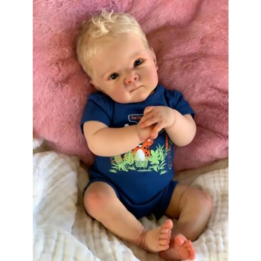 New product tasting price 8 Inch Lifelike Reborn Baby Dolls Boy Bettie Vinyl Full Body with Blonde Hair, Soft Body Realistic Ba