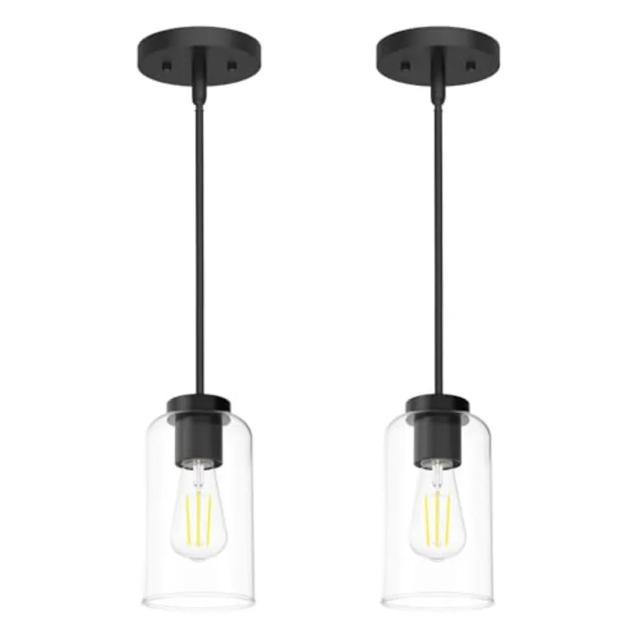 

Подвесной светильник Zevluck матовый черный с 5 регулируемыми трубками, подвесные светильники с прозрачным стеклянным плафоном, регулируемый по наклону