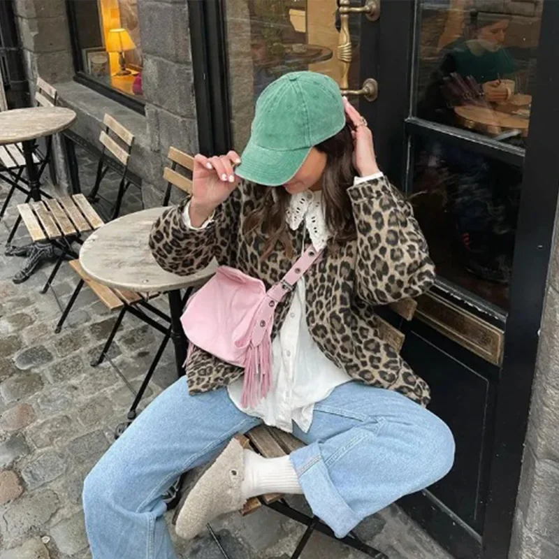 Women\'s Coat Leopard Print Anorak New Coats Jackets Spring Clothes High Quality Clothing Elegant Woman Casual Outerwear