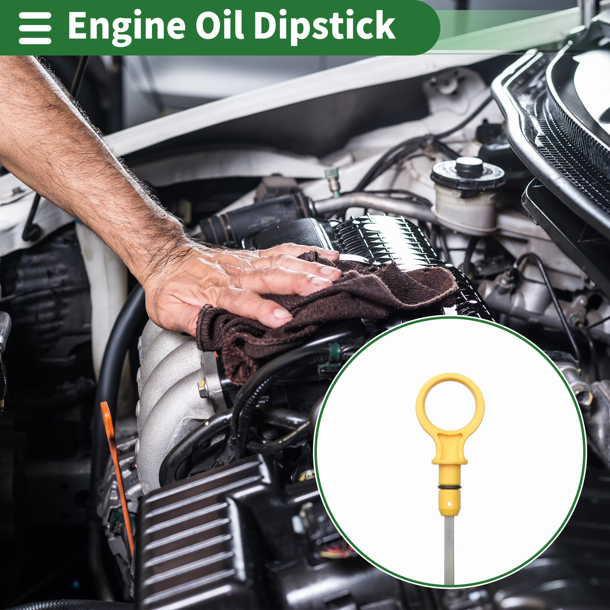 UXCELL Oil Dipstick Oil Level Dip Stick for Ford F-150 2004-14-Precisely Engineered Fluid Level Gauge Yellow