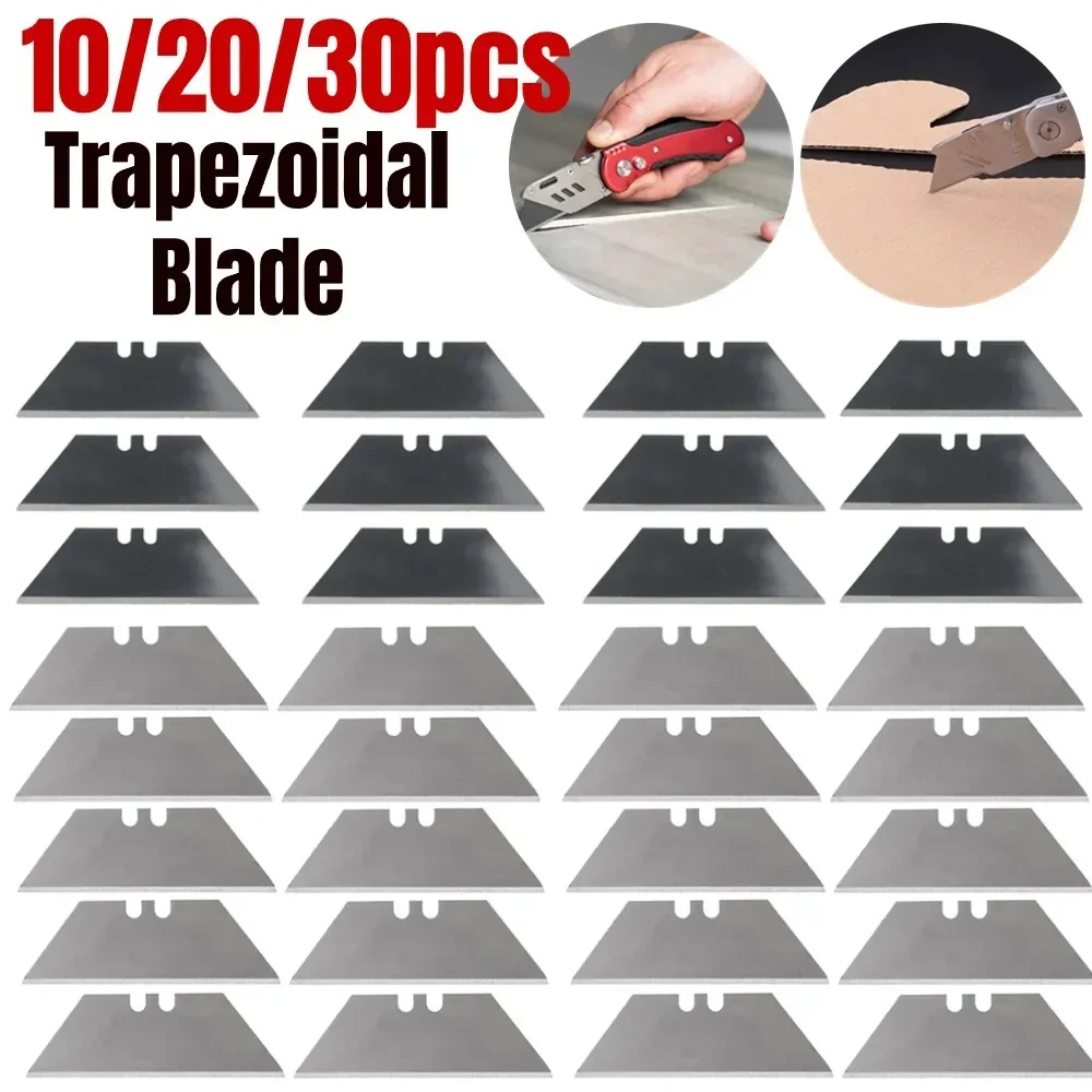 30-10pcs Trapezoidal Blade Replacement Blade Carbon Steel Multifunction Engraving DIY Art Craft Knives Blade Cutting Hand Tools