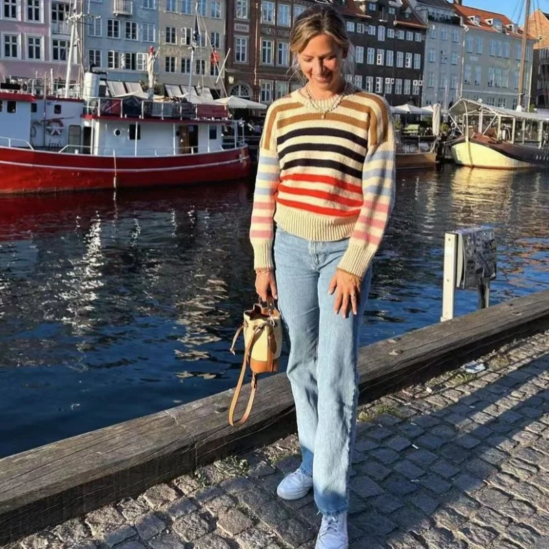 

Color-Block Striped Sweater