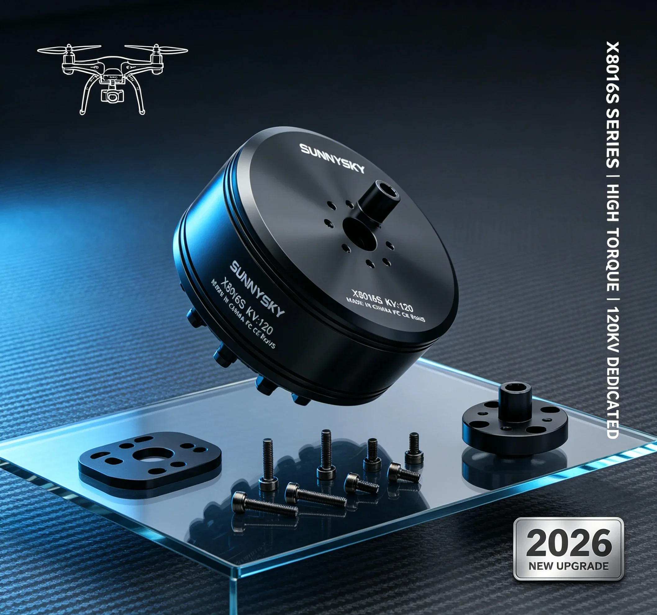 High Power Brushless Motor SunnySky XS X8016S 100KV 120KV for Heavy Load RC Drone Multirotor  Propulsion Power System K