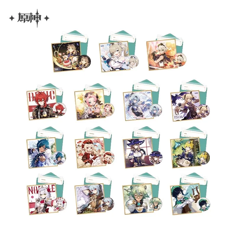 

Official Genshin Impact Genuine Anime Day of Destiny Series Game Peripheral Set Monde City Color Cards Pins Holiday Gifts