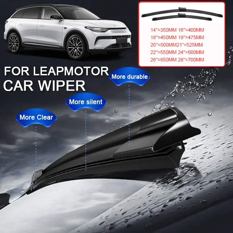 

2PCS Car Blade Windshield Rubber Wiper Cleaning Protect For LEAPMOTOR B10 C01 C10 C11 C16 T03 2022-2026 Auto External Accessory