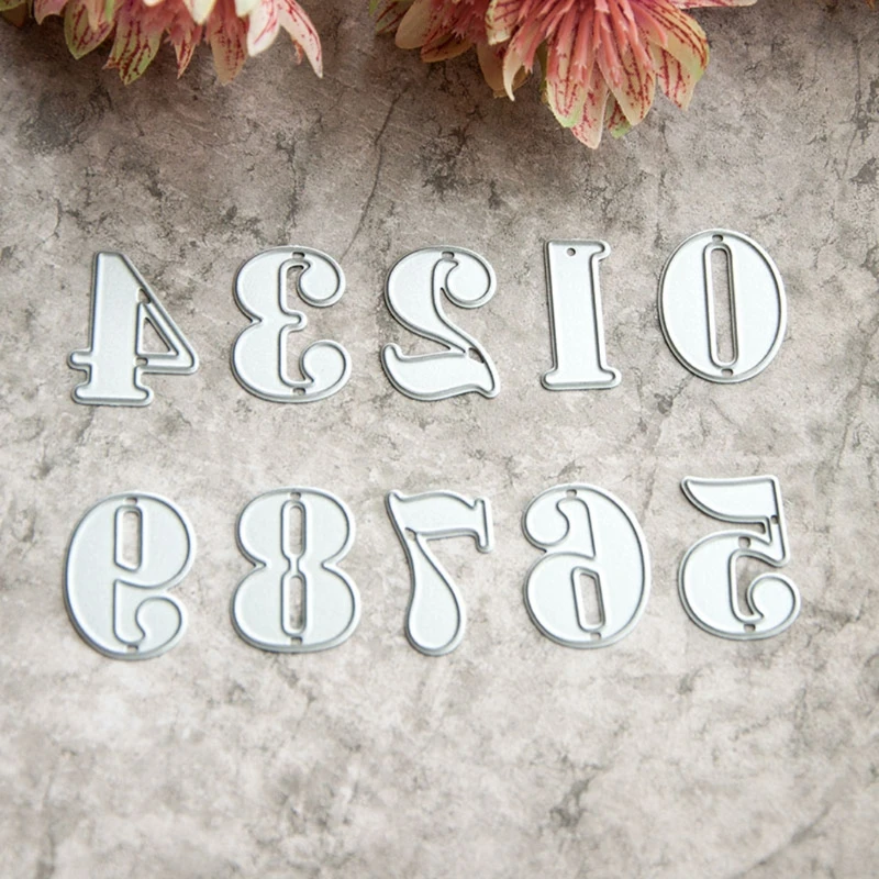 Troqueles corte números KX4B, plantilla para álbum recortes, grabado en relieve para álbum, tarjeta papel artesanal