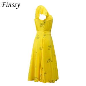 7 Main Sales Women's Yellow Dress - №5