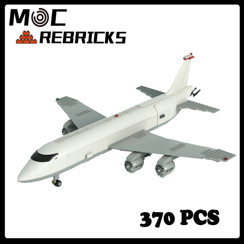 MOC Military Series Air to Air Refuelling Tanker (KC-135) Aircraft Model DIY Assembling Bricks Building Blocks Boy Toy Kids Gift