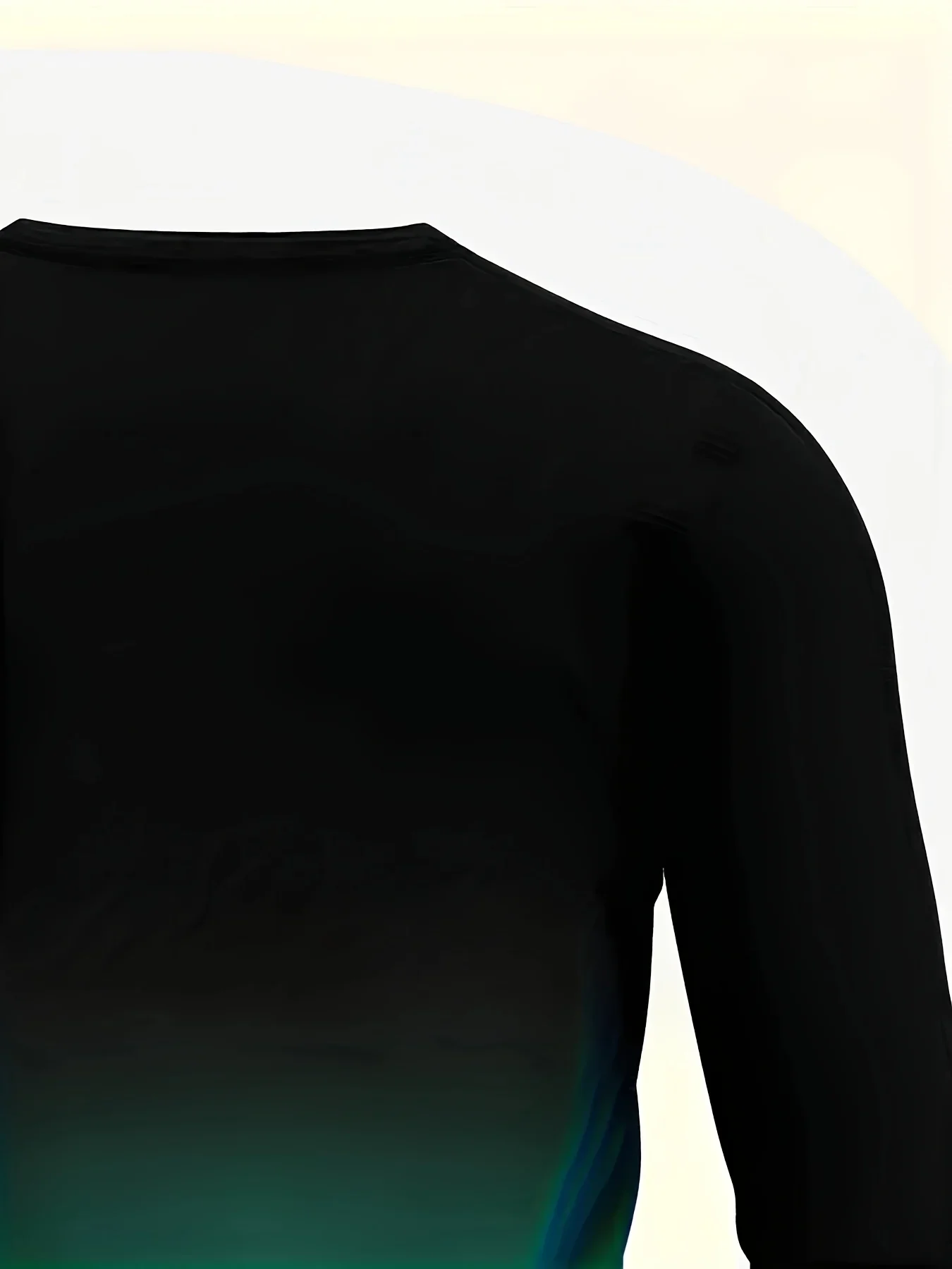 تي شيرت رجالي كاجوال بطباعة ثلاثية الأبعاد بأكمام طويلة، تغيير تدريجي للآلة، تصميم طباعة حروف برقبة دائرية قابل للغسل في الغسالة