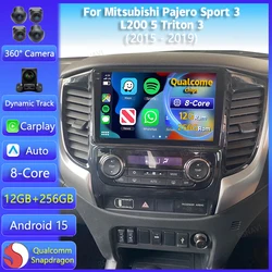 Android 15 Carplay Car Radio For Mitsubishi Pajero Sport 3 L200 5 Triton 3 2015 2016 2017 2018 2019 Multimedia Player GPS Stereo