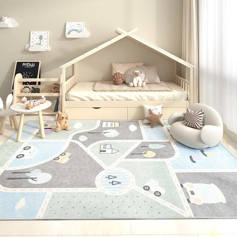 Cartoon Living Room Rug Children's Room Bedroom Soundproof Floor Mat Crawl Mat Play Mat Non-Slip Carpet Home Decor