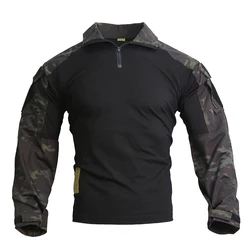 Emersongear Tactical G3 Combat Shirts Mens Gen3 Tops Long Sleeve Camoflage T-Shirt Hunting Airsoft Training Outdoor Hiking MCBK