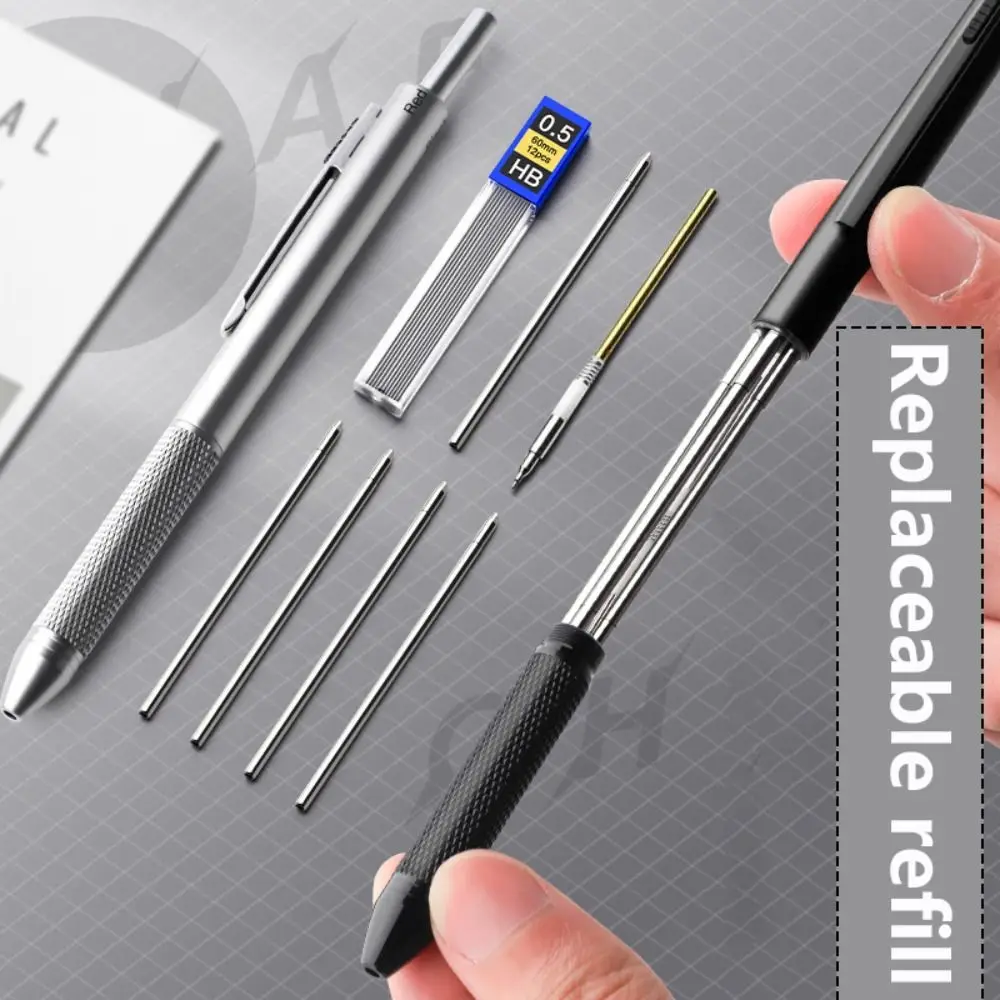 Creative 3 Colors Ink Gravity Sensing Pen 4 in 1 Press Type Multi-Function Pen Metal Gel Pen School Office