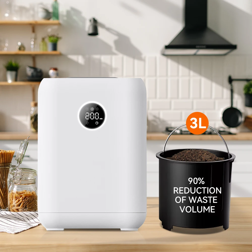 Fully Automatic Stainless Steel Kitchen Composter Electric Household Organic Food Waste Recycling Machine Batch Garbage Disposal
