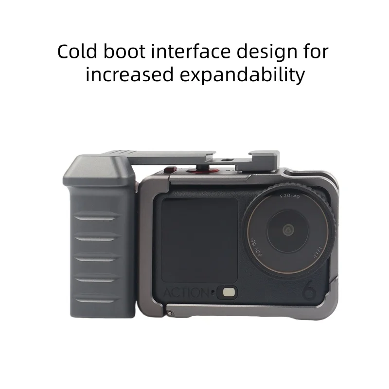 

Camera Grip Kit for DJI Action 6 Action Camera Aluminum Alloy Protective Frame Adapter Supports Horizontal/Vertical Shooting