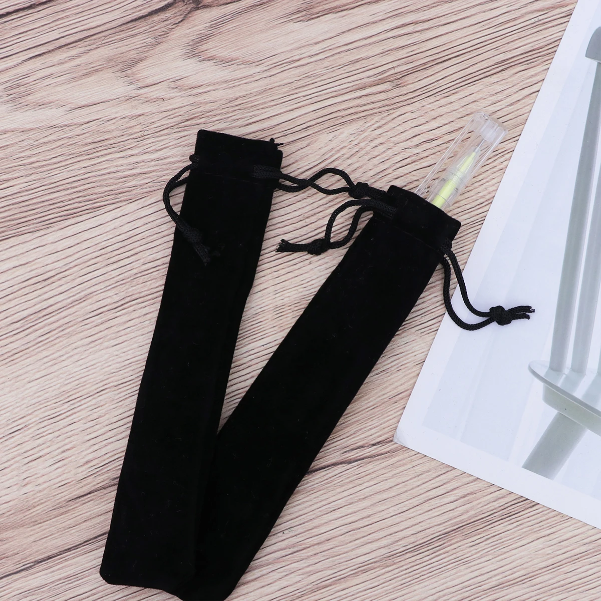 

50 Pcs Velvet Pen Pouch Drawstring Closure Anti Deformation Soft Breathable Storage Bag for Pens Pencils Business Gift