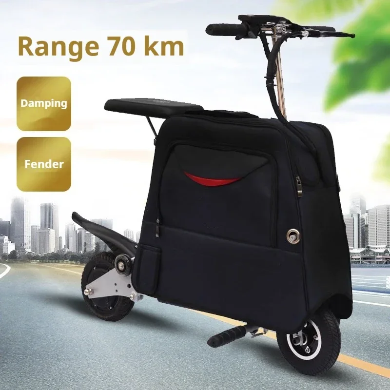 2024 New Convenient Folding Electric Suitcase Mini Suitcase with Battery 70km Range Cycling Suitcase