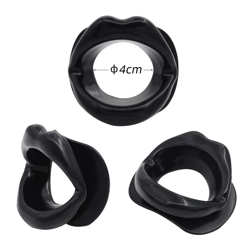 PU Leather Silicone Mouth Ball BDSM Bondage Lips Ring Open Gag Ball Adult Erotic Sex Toy For Couples Toys Mouth Gag Games