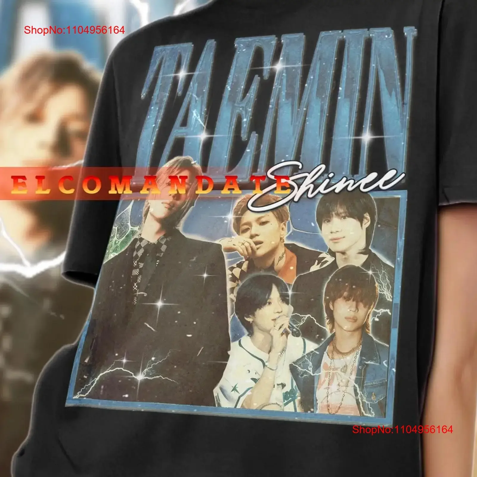 TAEMIN SHINee T Shirt Vintage Retro 90s Bootleg Sweater vintage Washed fashion homme Unisex Stretched Casual streetwear Soft