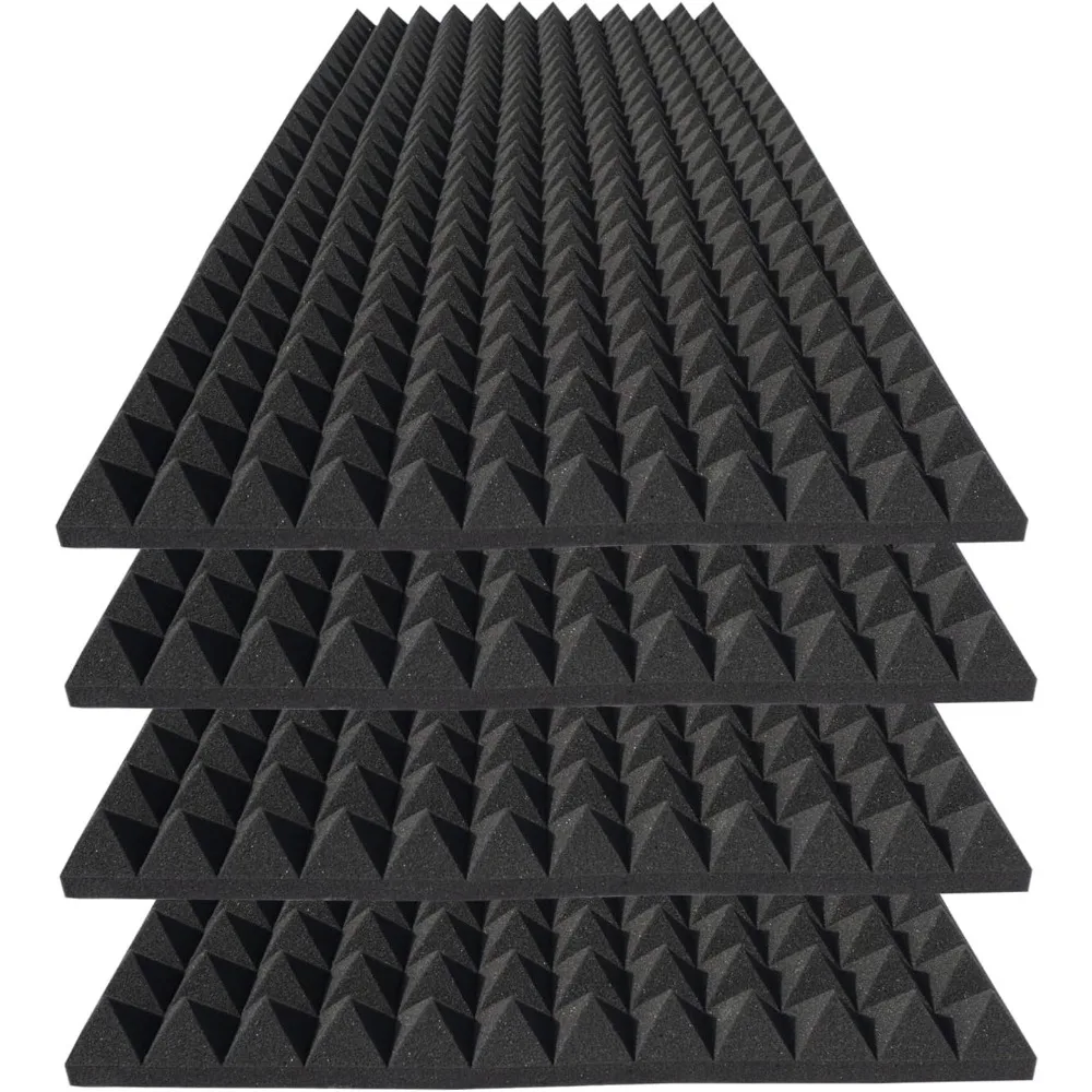 4 Pack High-Density Fire-Resistant Soundproof Panels, 48x24x2 Inch, for Home and Studio Noise Reduction