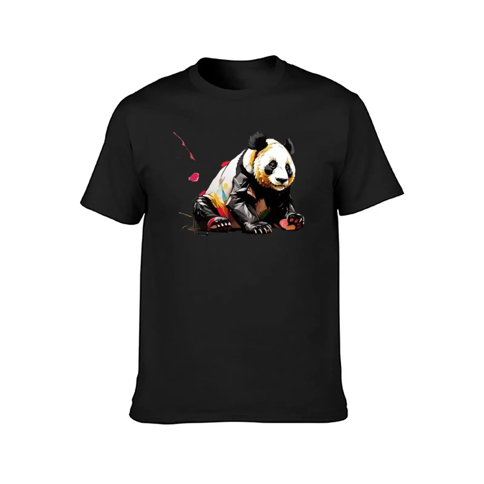 Panda Pop: Chromatic  T-Shirt customs boys animal print graphics cute tops mens plain t shirts