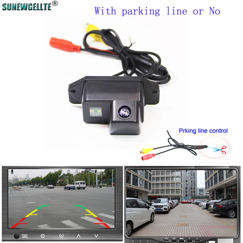 4089T HD Dynamic Trajectory Parking Line Car Reverse Rear View Camera For Mitsubishi Lancer EX 2008-2015