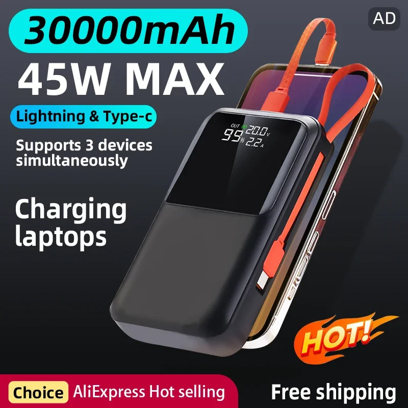 Newest 45W Super Fast Charging Model of Power Bank Exclusive Release Real 20000mAh Power Bank For iPhone NoteBook Samsung