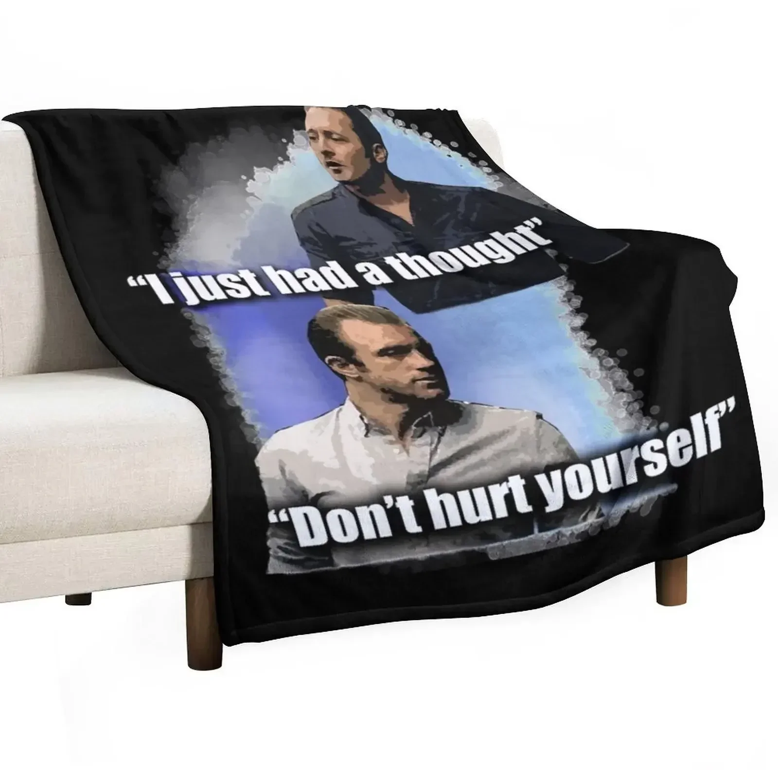 

Funny Man Hawaii Five-0 Quote Graphic For Fans Throw Blanket Moving Hair Blankets