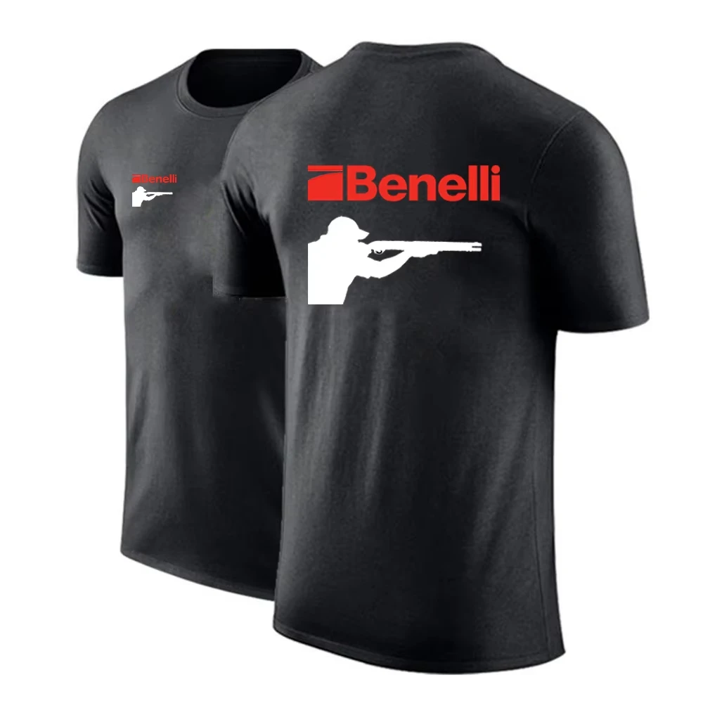 BENELLI  Logo Men Summer T-shirt Printing Comfortable Casual Breathable Cotton Graphic Printing High-end Luxury Unisex Style