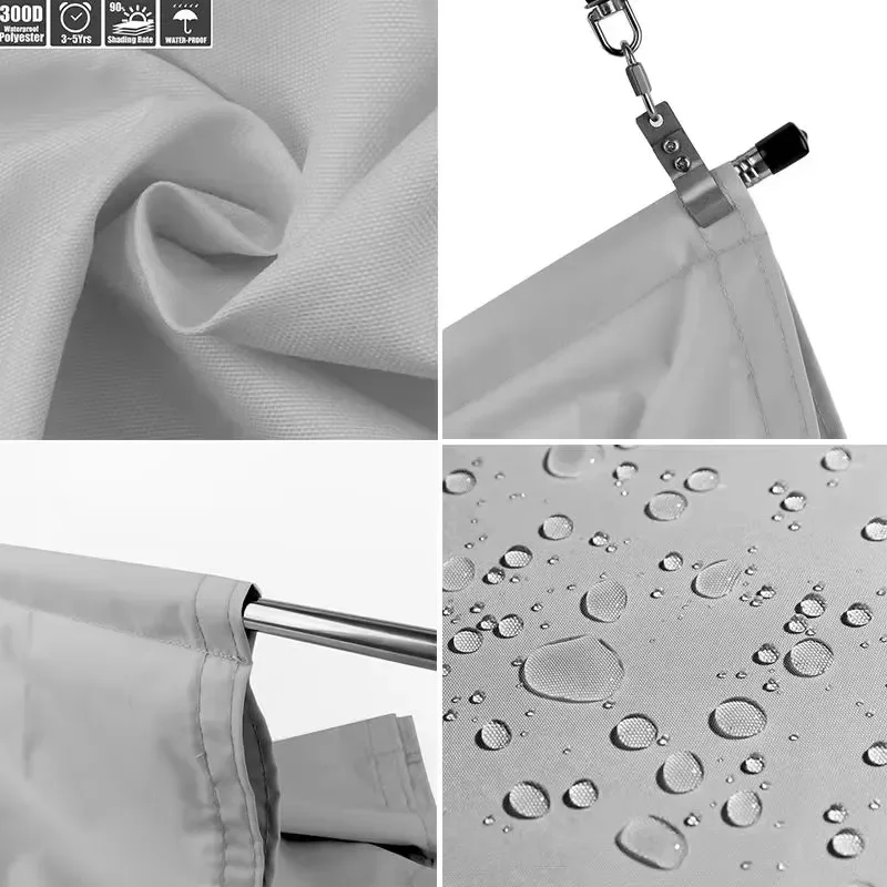 Outdoor Telescopic Awning Garden Swimming Pool UV Block Sun Shade Sail Pergola Retractable Wave Sunshade Sail