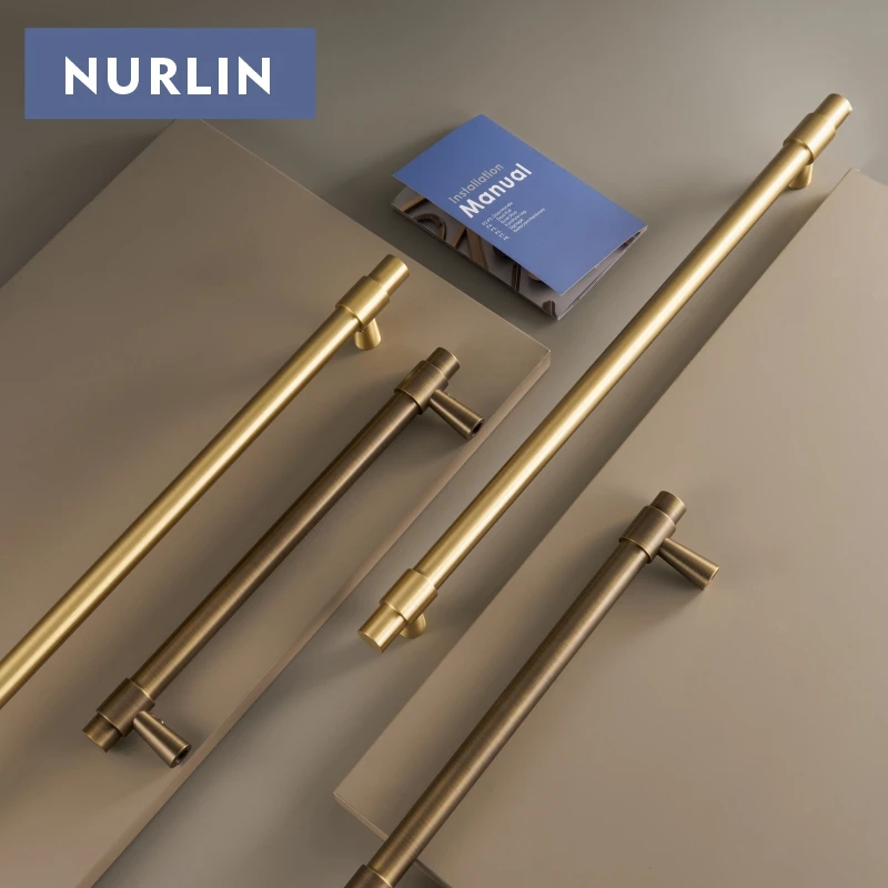 Nurlin Solid Brass Appliance Handle Dishwasher Refrigerator Entry Door and Interior Door Reversible Inside Outside Mounting