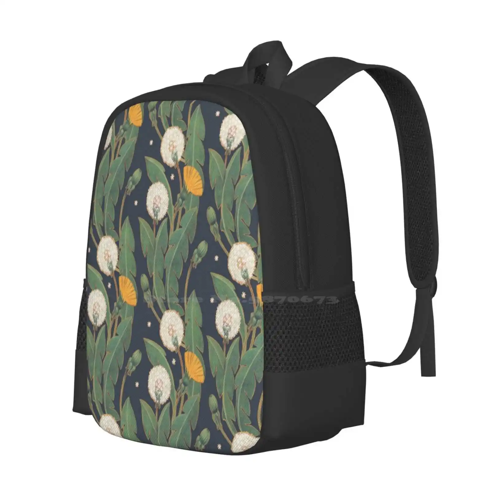 Dandelion Seamless Pattern Hot Sale Schoolbag Backpack Fashion Bags Dandelion Seamless Pattern Flower Floral Botanical Texture