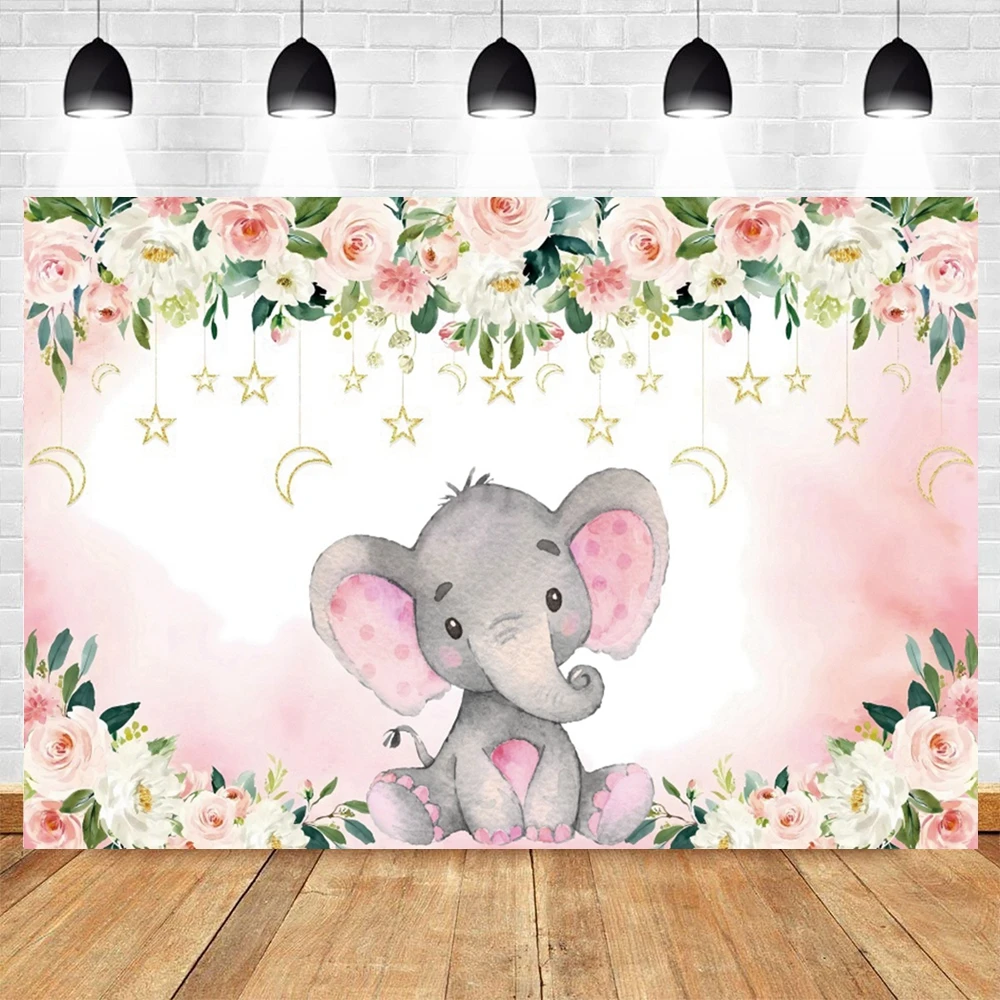 เด็ก1st วันเกิดช้างฉากหลังสำหรับถ่ายภาพทารกแรกเกิด Baptism Safari Party One ถ่ายภาพพื้นหลัง Photozone