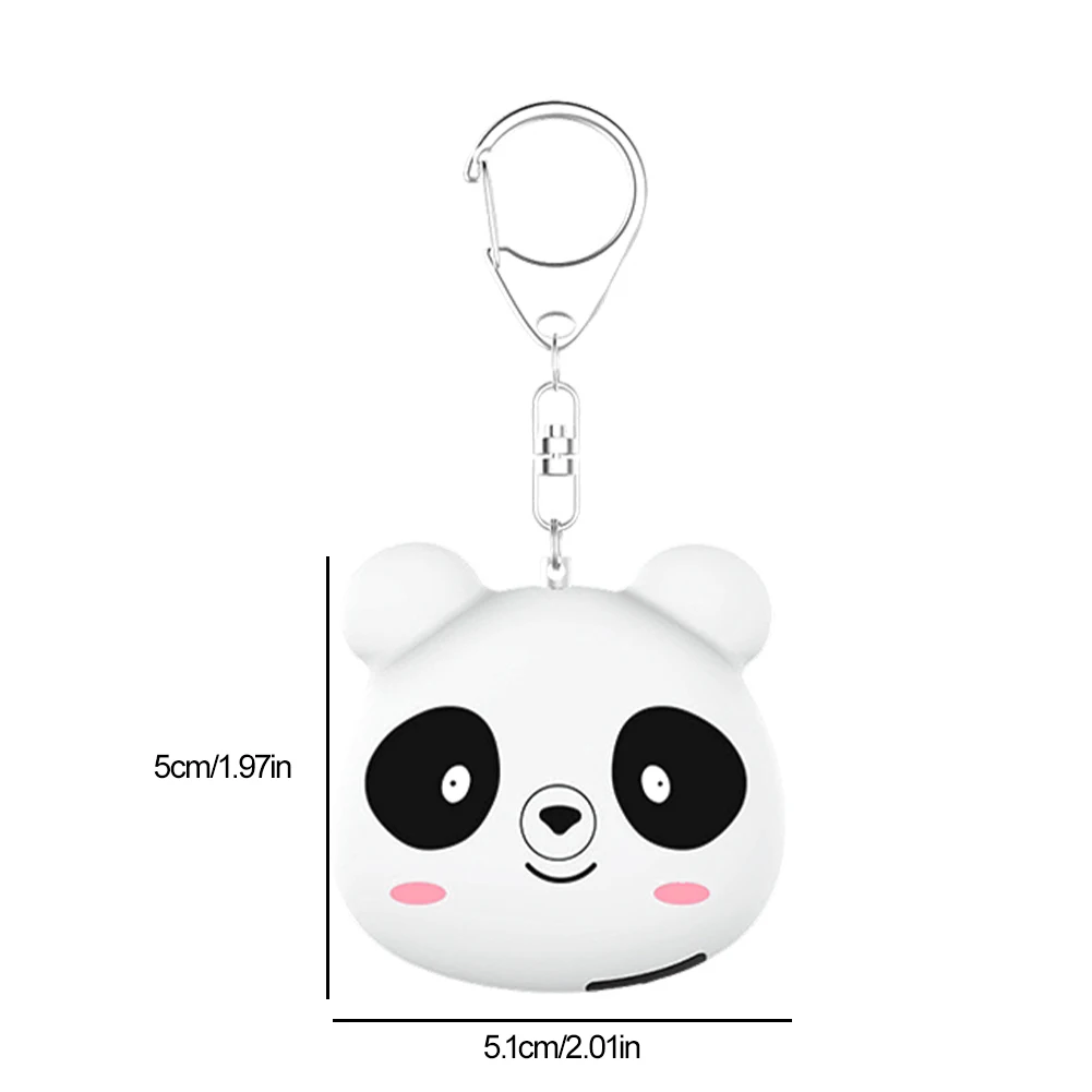 Panda bonito alarme de segurança chaveiro 130db alarme de autodefesa alarme de segurança para mulheres idosos crianças corredores noturnos