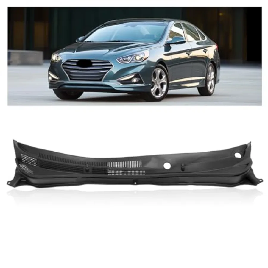 Front Center Luchtinlaat Raam Cover Ruitenwisser Cowl Panel Grille voor 2011-2014 Sonata Vervanging Compatibel met 86150-