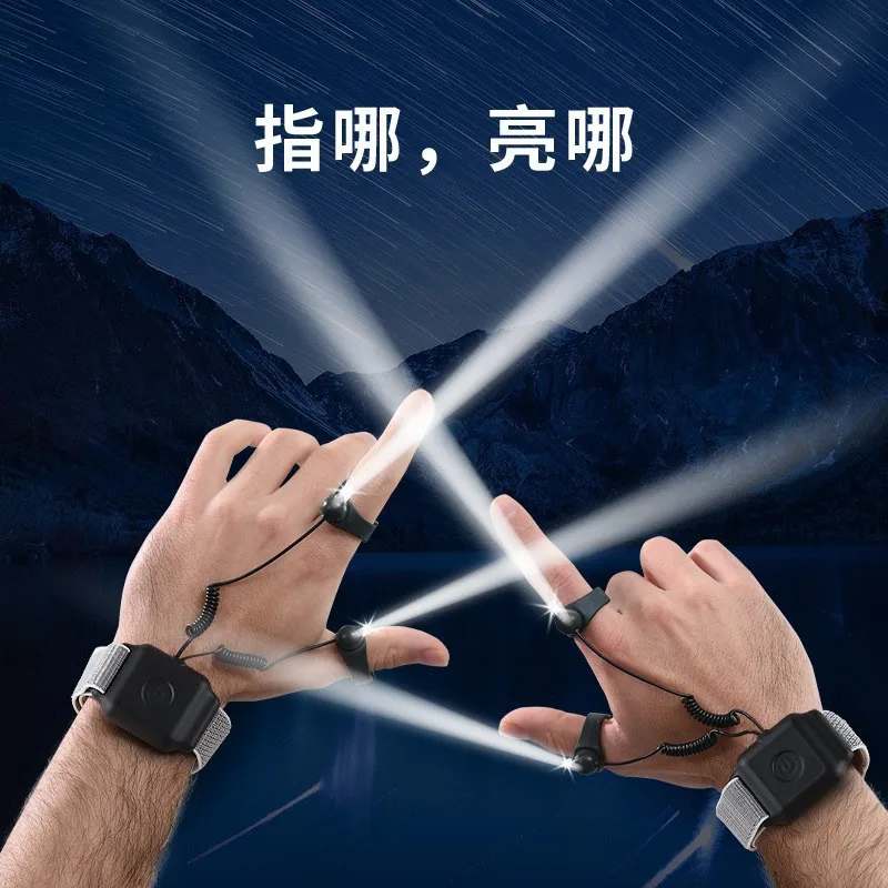 USB Rechargeable Wrist LED Flashlight Strong Light Night Fishing Maintenance Portable Emergency Work Light