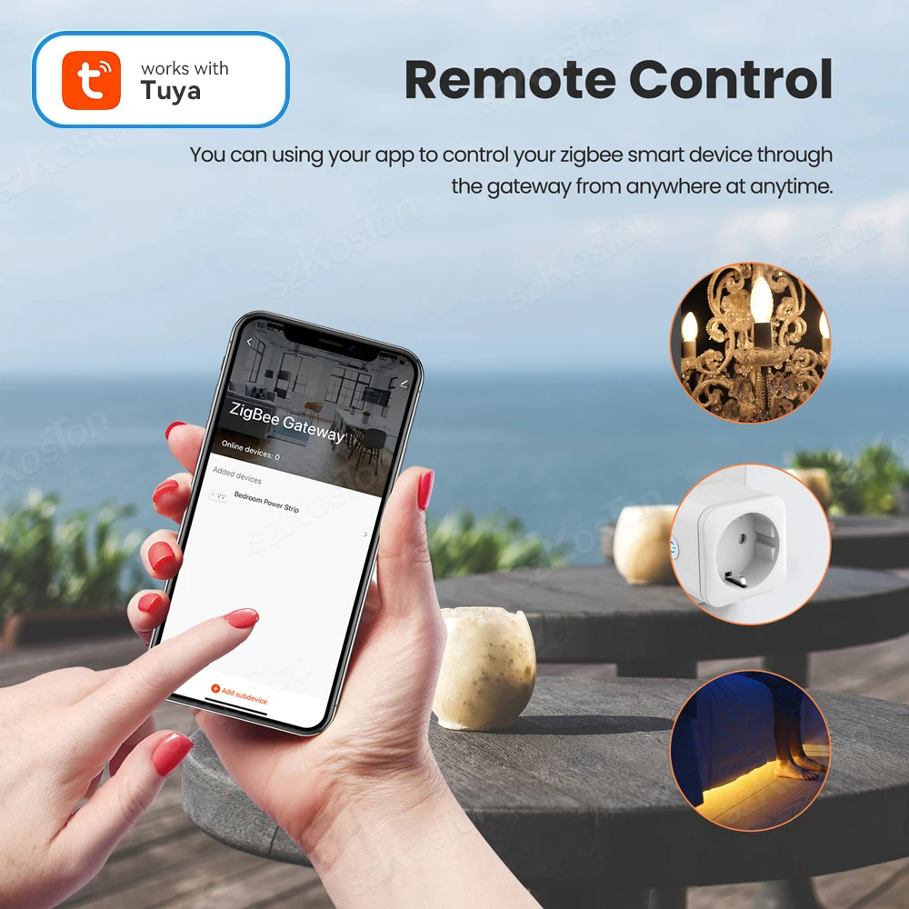 Imagem -02 - Tuya Zigbee 3.0 Hub de Gateway sem Fio Smart Home Automation Bridge Remote Life App Suporte Alexa Google Voice Control