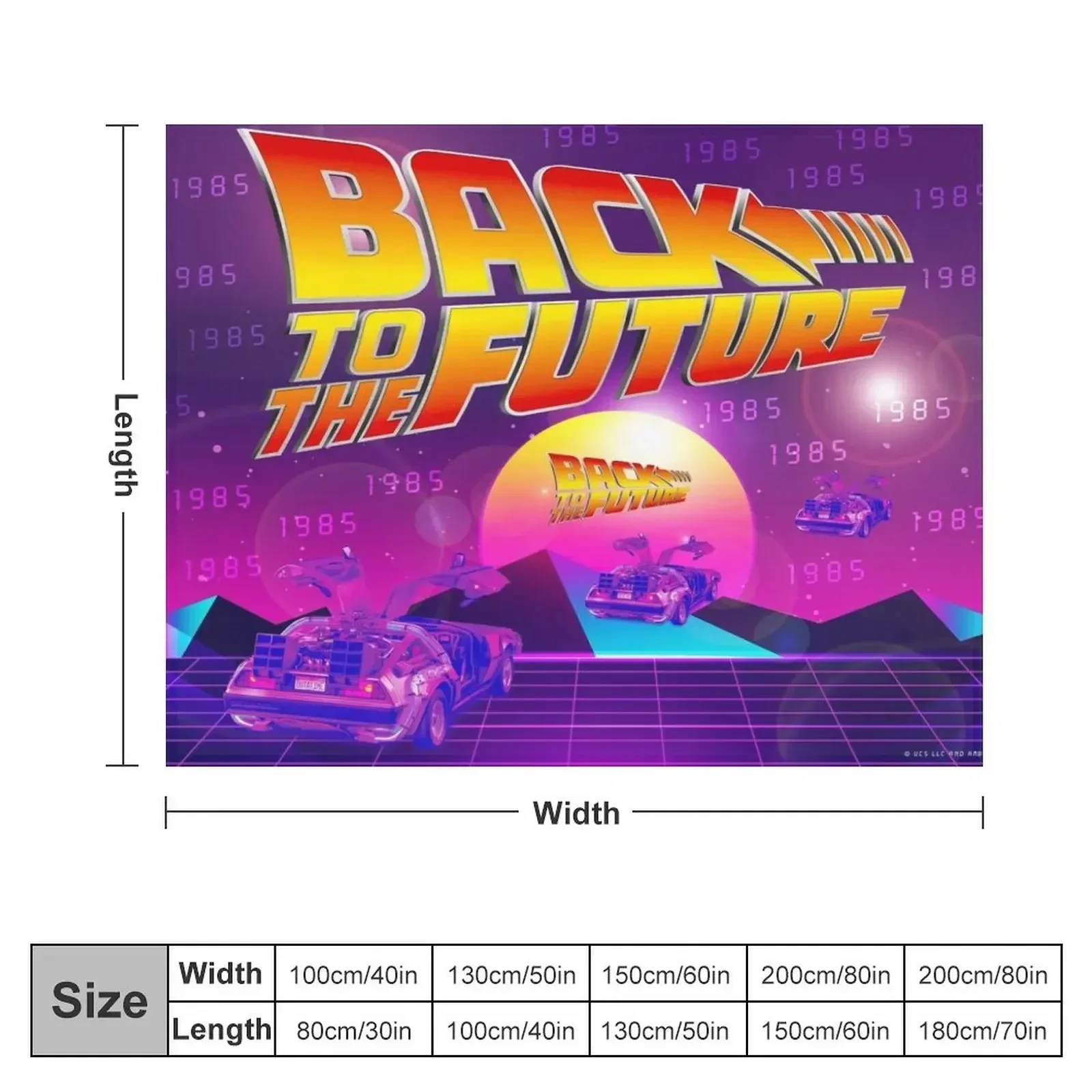 Back to the future, cool retro design with Delorean by Marty McFly, officially licensed fan art Throw Blanket Luxury St Blankets