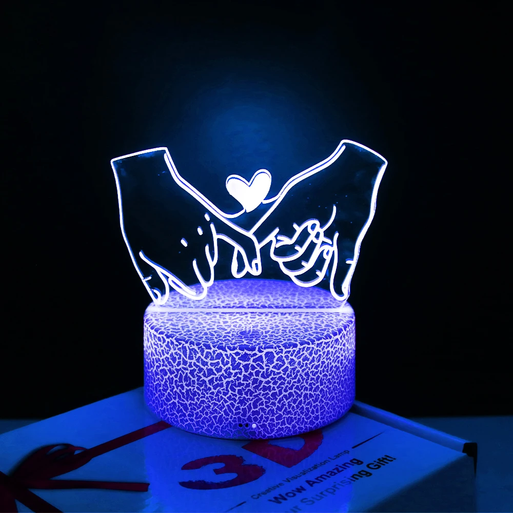 Led Love Night Lights Romantic Couple Lamp 16color Touch Remote Control Valentine's Day Gifts Room Decor Heart Light Anniversary