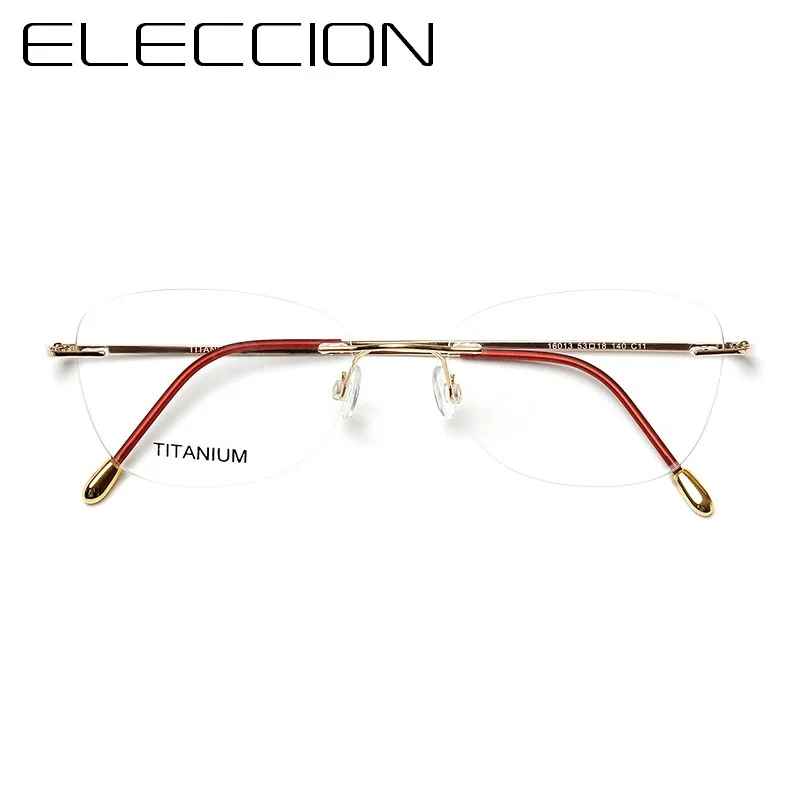 ELECCION Eyeglasses Must Collection Chassis 16013 Rimless Optical Frame Myopia Glasses Men Women Prescription Spectacle