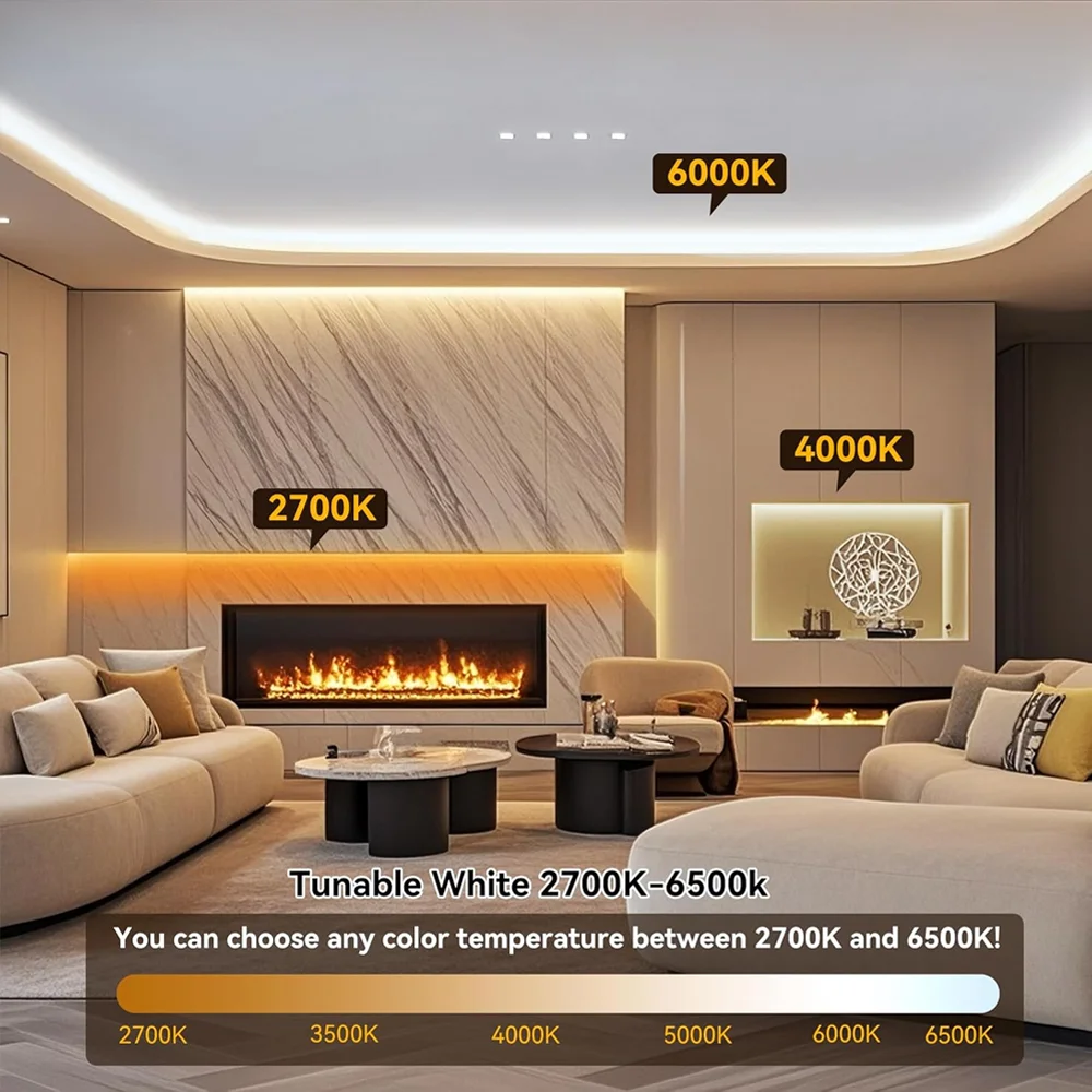 24V COB CCT Led Strip 5M 10M 20M Wall Mounted Touch Controller Dual White Flexible Room Light Decor 2700-6500K Linear Tape Lamp