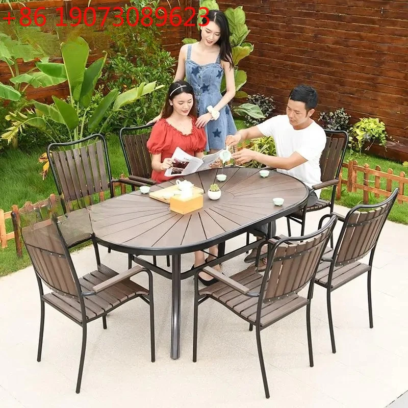

Plastic Wood Contemporary Outdoor Chairs And Table For Garden
