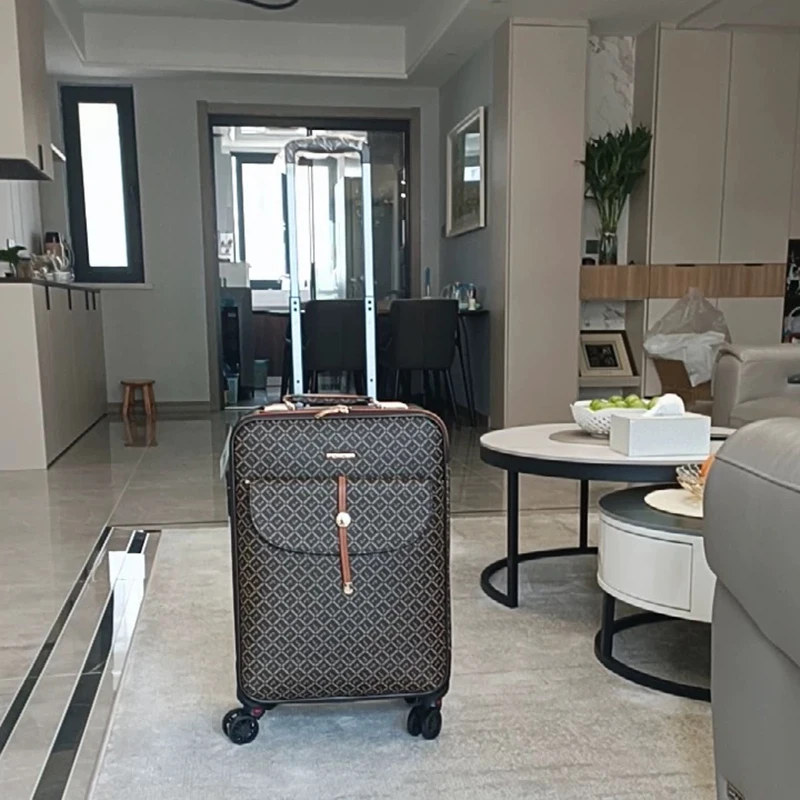

Fashion carry on suitcase female small suitcase bag men trolley luggage women luxury pu luggage with handbag 16/18/20/24 inches